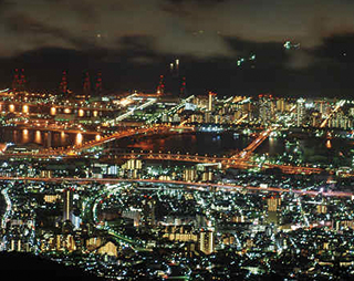 [Night-view of Kobe from the Rokko Garden Terrace]